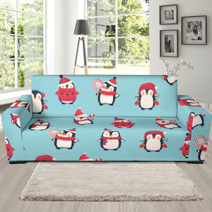 Cute Penguin Christmas  Design Pattern Sofa Slipcover