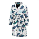 Pigeon Pattern Print Design 02 Men's Bathrobe