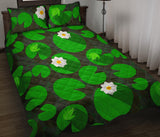 Frog waterlily pattern Quilt Bed Set