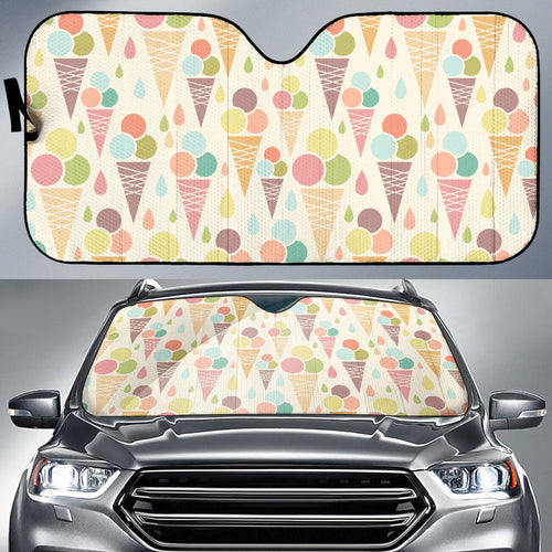 Ice Cream Cone Pattern Car Sun Shade