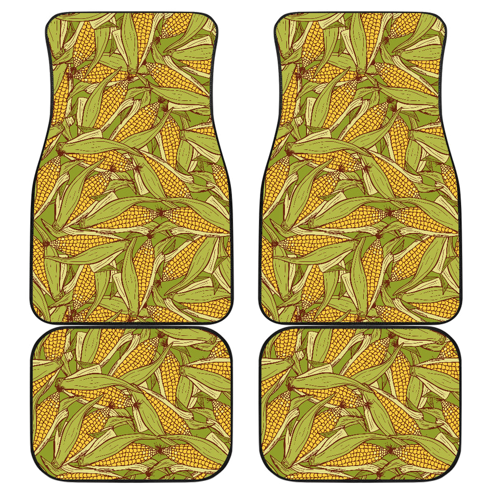 Corn Pattern Print Design 01 Front and Back Car Mats