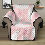 Cute moon cloud star pattern pink dot background Recliner Cover Protector