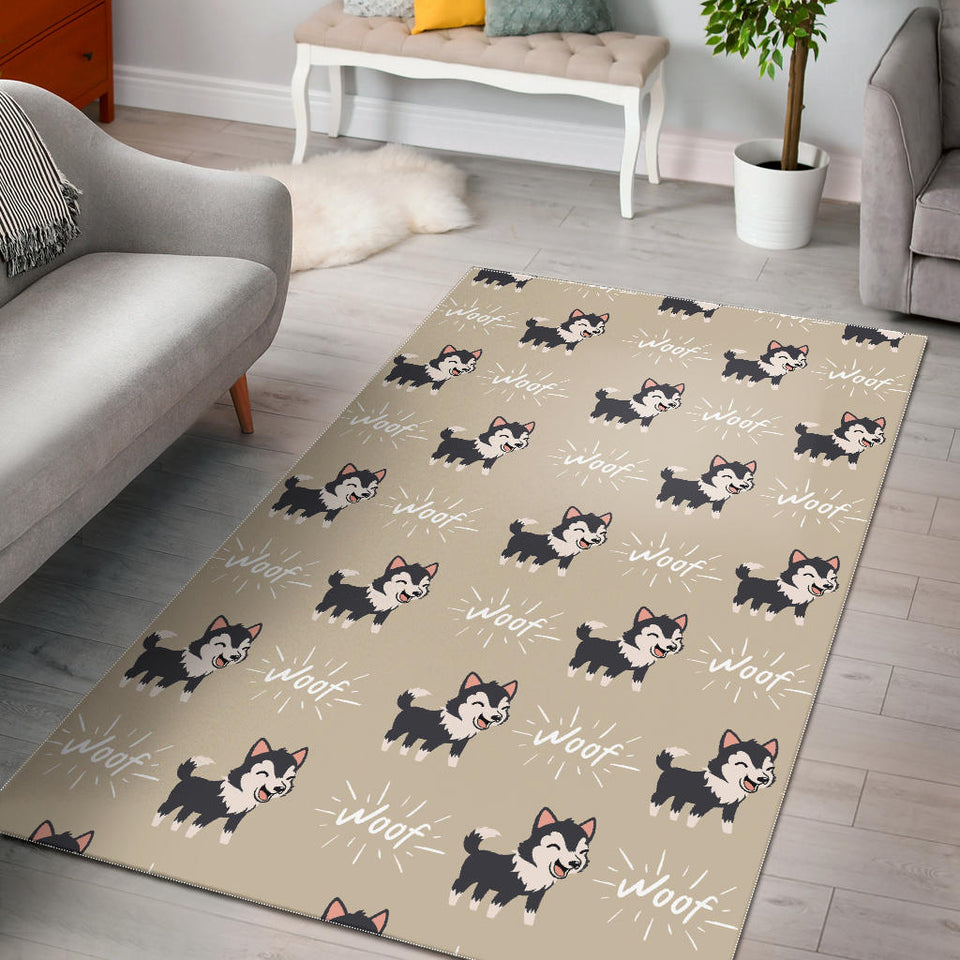 Cute Siberian Husky Area Rug