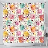 Clock Butterfly Pattern Shower Curtain Fulfilled In US