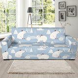 Cute Polar Bears Christmas Decoration Pattern Sofa Slipcover