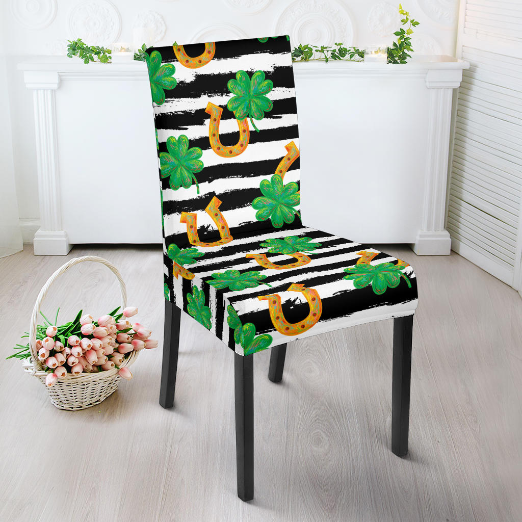 Horseshoes Pattern Print Design 01 Dining Chair Slipcover