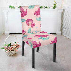 Cute Little Mermaid Pattern Dining Chair Slipcover