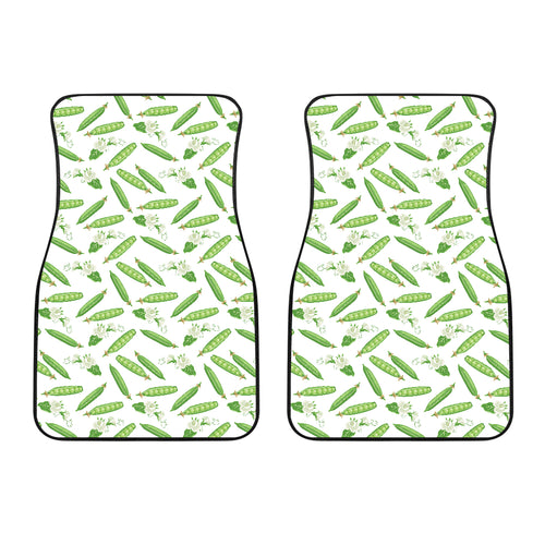 Green Peas Pattern Print Design 04 Front Car Mats