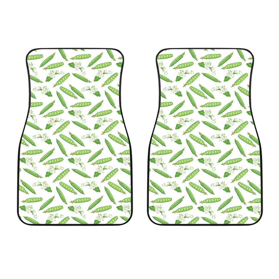 Green Peas Pattern Print Design 04 Front Car Mats