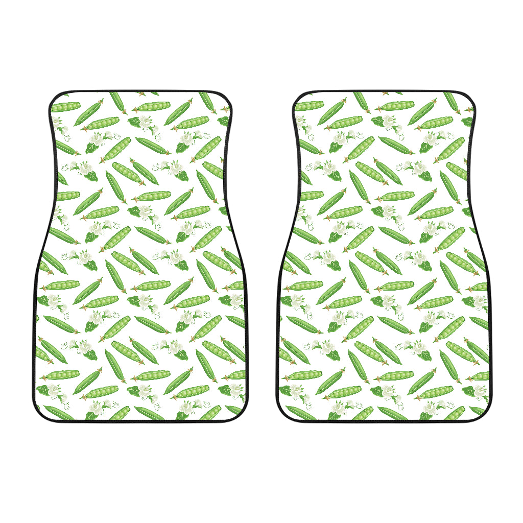 Green Peas Pattern Print Design 04 Front Car Mats