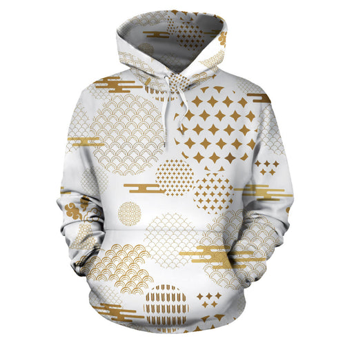 Beautiful Gold Japanese Pattern Men Women Pullover Hoodie