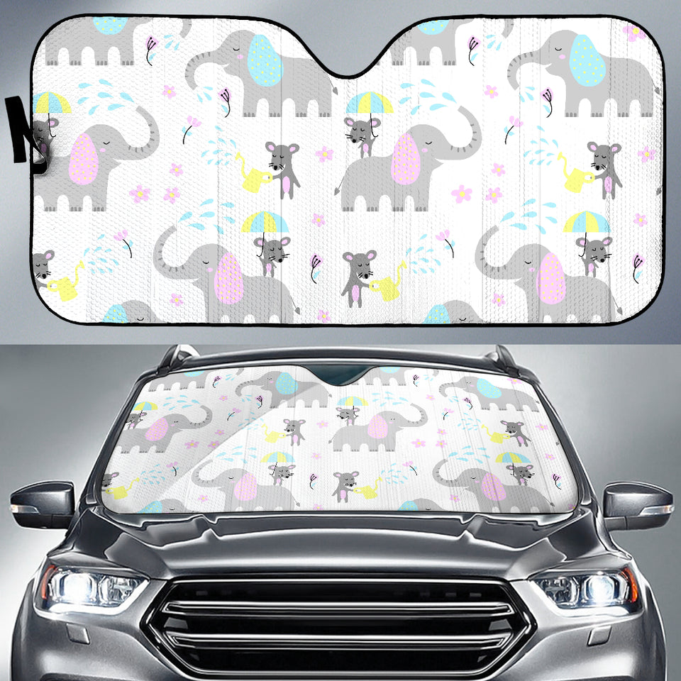 Cute Elephant Mouse Pattern Car Sun Shade