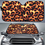 Fire Flame Dark Pattern Car Sun Shade