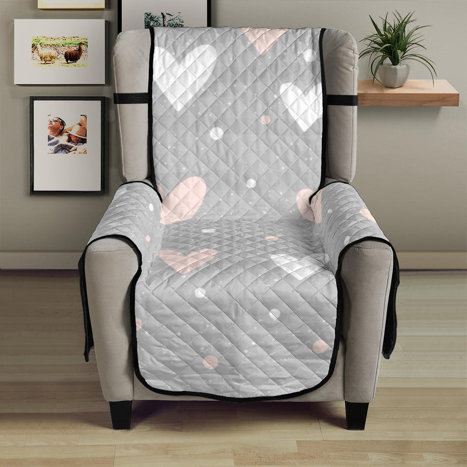 Heart pattern gray background Chair Cover Protector