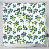 Blueberry White Background Shower Curtain Fulfilled In US