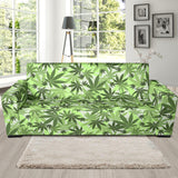 Canabis Marijuana Weed Pattern Print Design 01 Sofa Slipcover