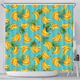 Banana Palm Leaves Pattern Background Shower Curtain Fulfilled In US