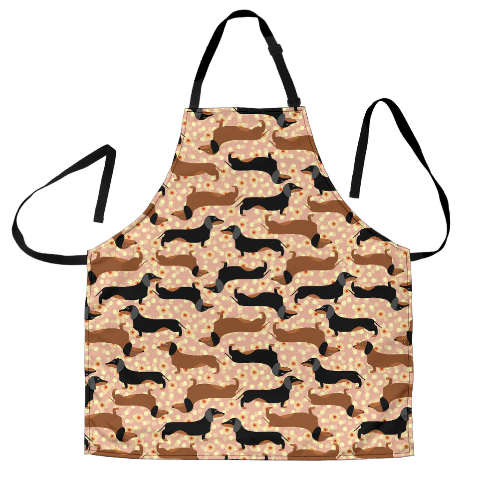 Dachshund Floral Background Adjustable Apron
