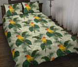 Beautiful parrot palm leaves pattern Quilt Bed Set