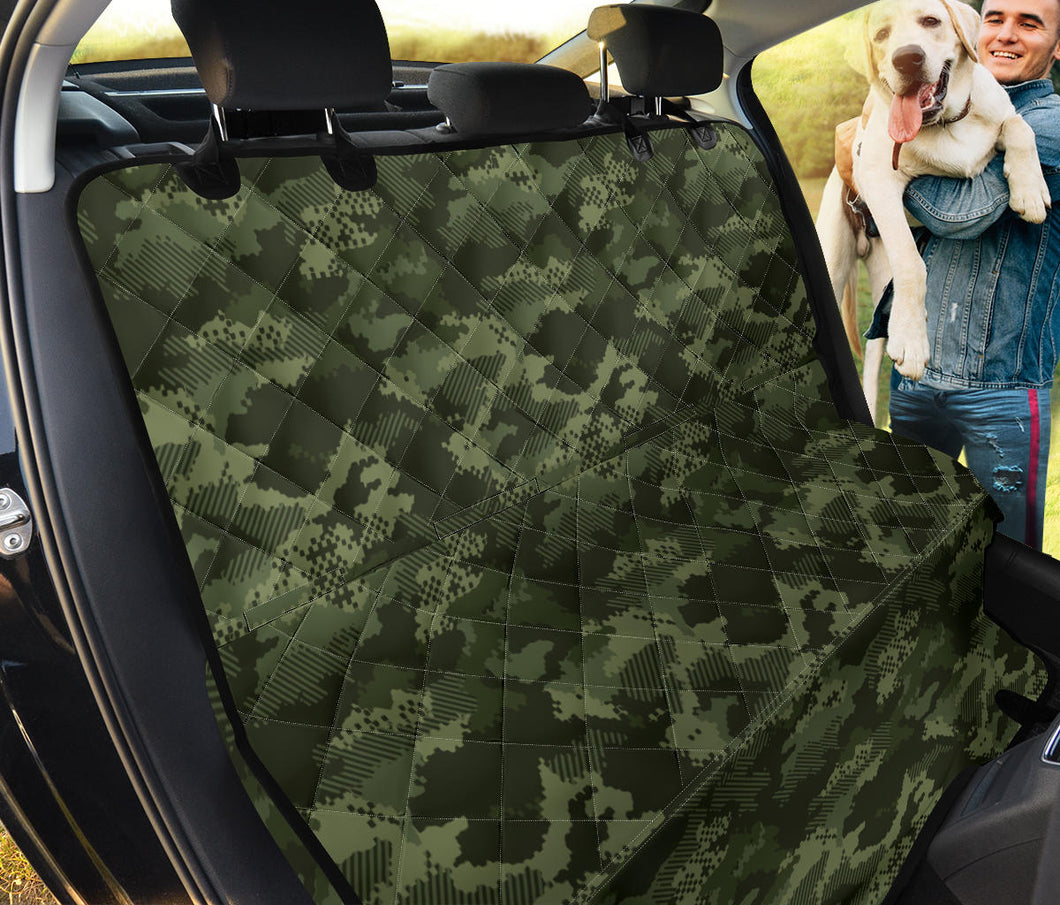 Digital Green Camo Camouflage Pattern Dog Car Seat Covers