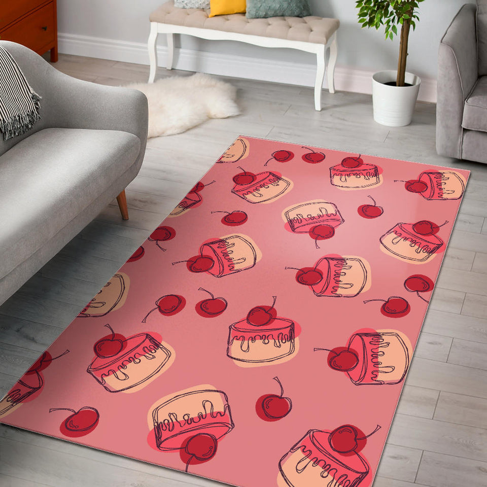 Cake Cherry Pattern Area Rug