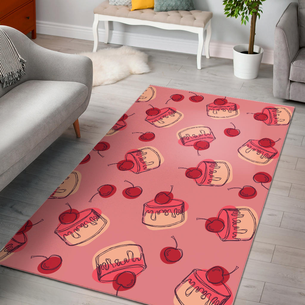 Cake Cherry Pattern Area Rug