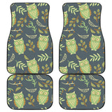 Cute Owls Leaves Pattern Front And Back Car Mats