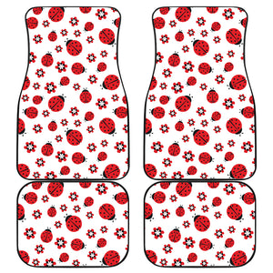 Ladybug Pattern Print Design 04 Front and Back Car Mats