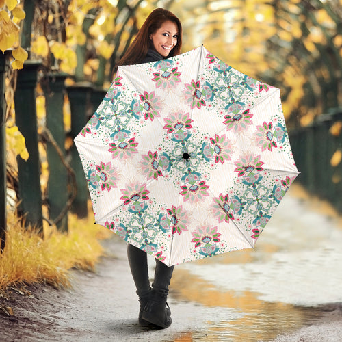 Square Floral Indian Flower Pattern Umbrella