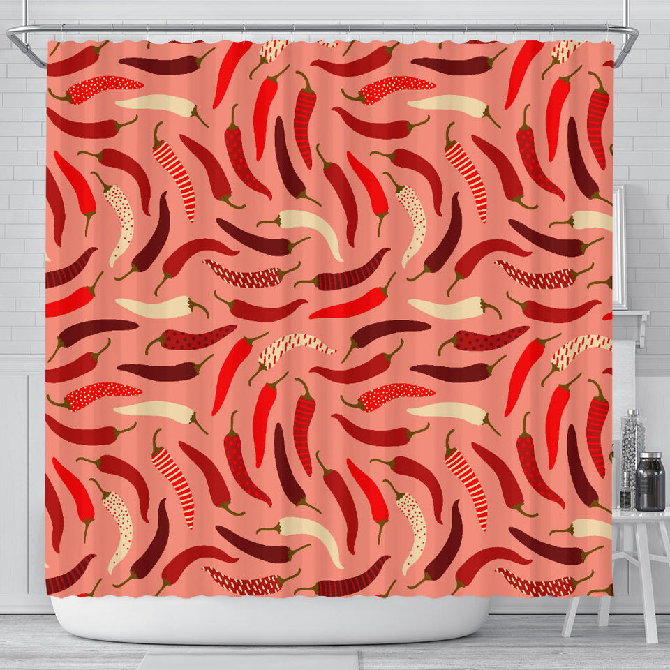 Beautiful Chili Peppers Pattern Shower Curtain Fulfilled In US