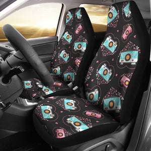 Camera Pattern Print Design 04 Universal Fit Car Seat Covers