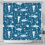 Cute Shark Pattern Shower Curtain Fulfilled In US
