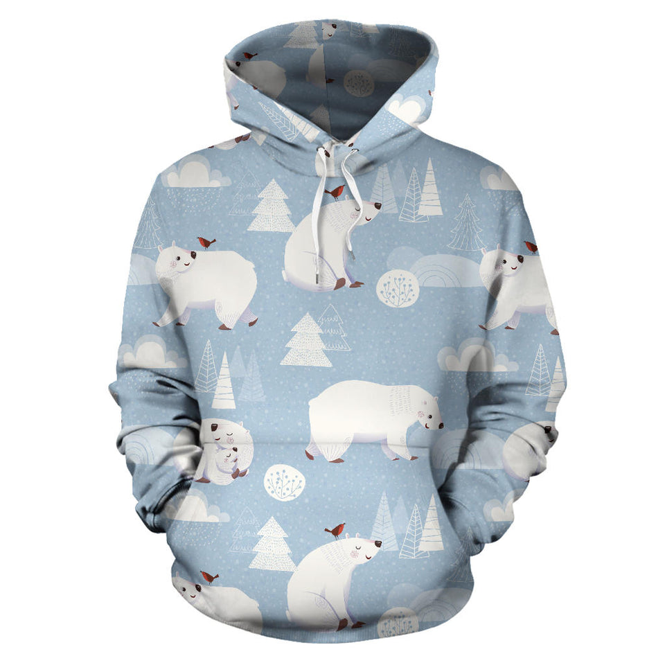 Cute Polar Bears Christmas Decoration Pattern Men Women Pullover Hoodie