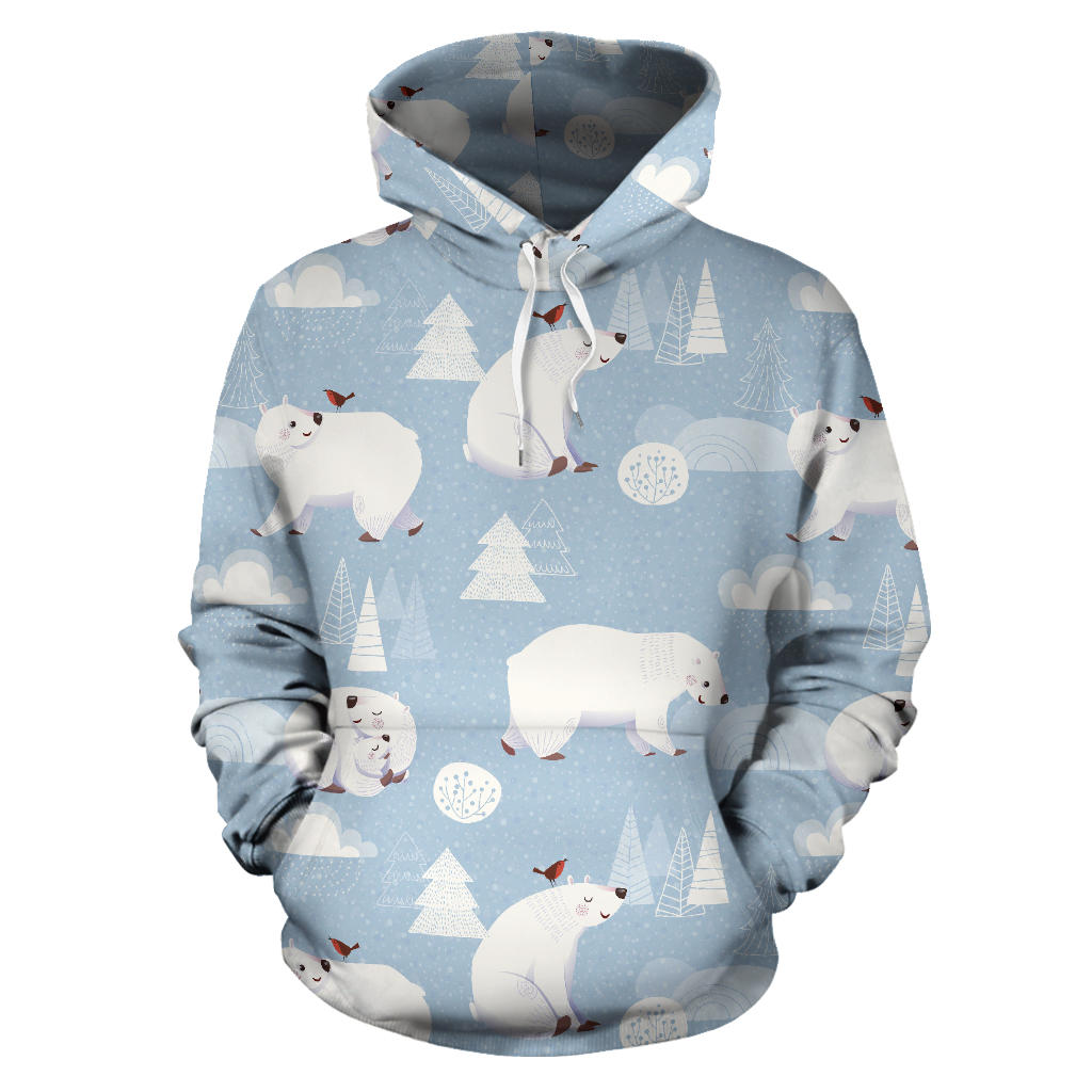 Cute Polar Bears Christmas Decoration Pattern Men Women Pullover Hoodie