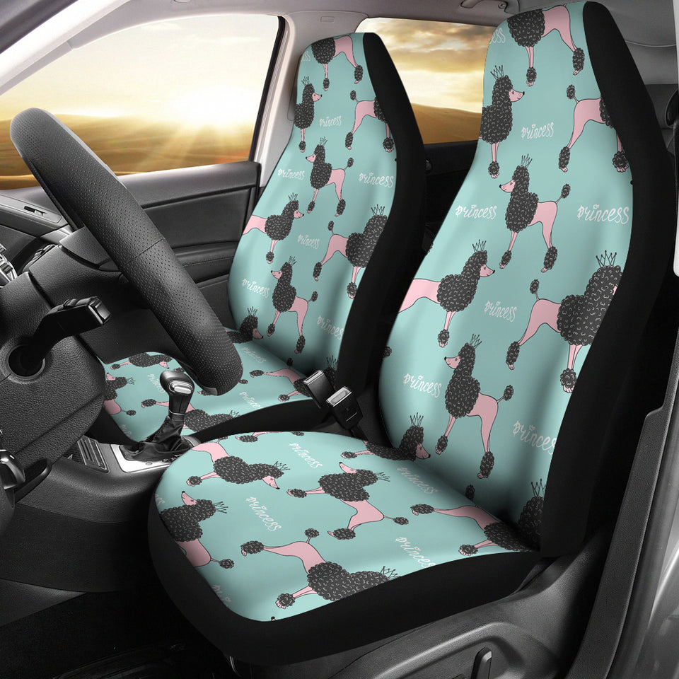 Poodle Dog Green Background  Universal Fit Car Seat Covers