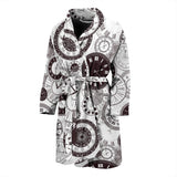 Classic Vintage Clock Pattern Men'S Bathrobe