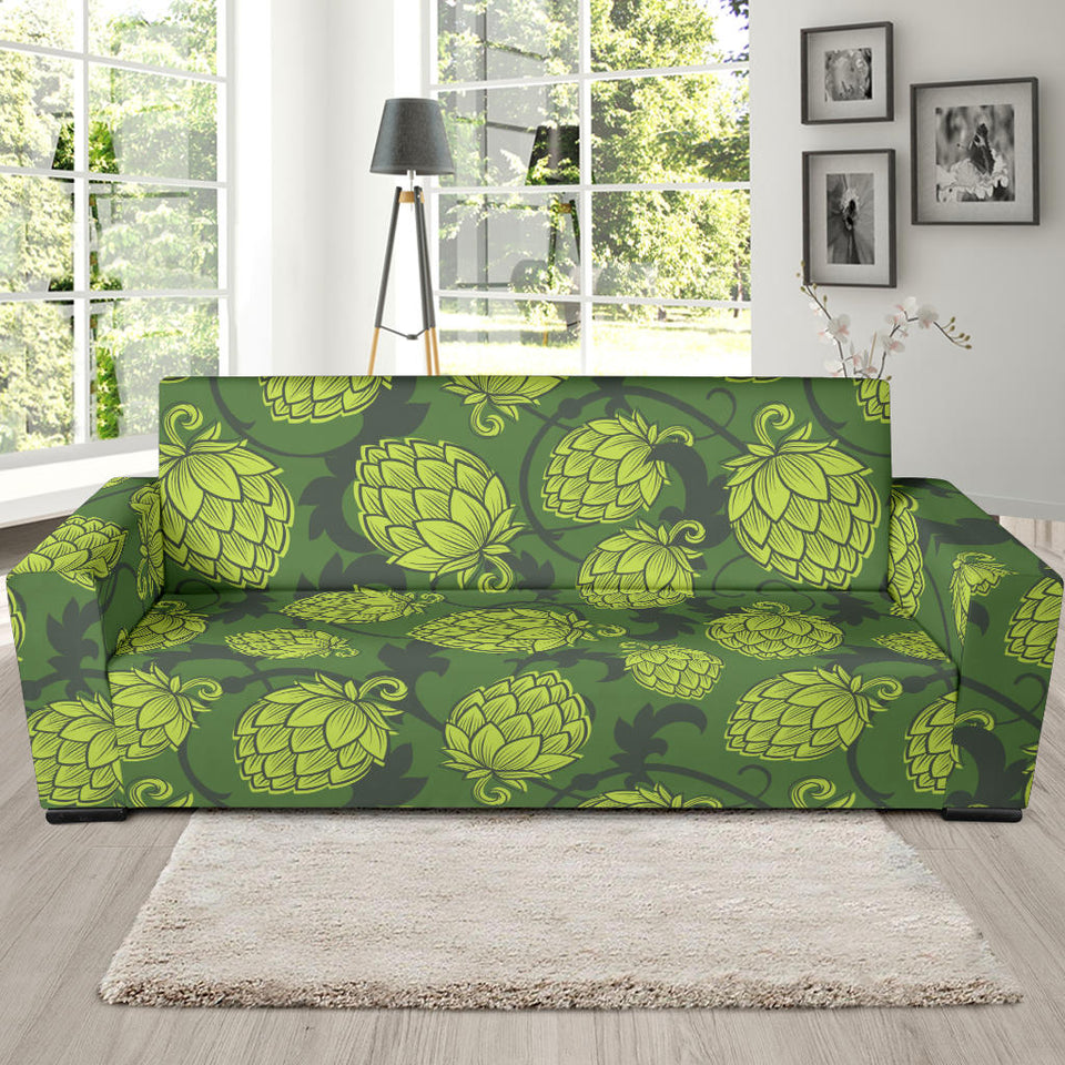 Hop Pattern Hop Cone Background Sofa Slipcover