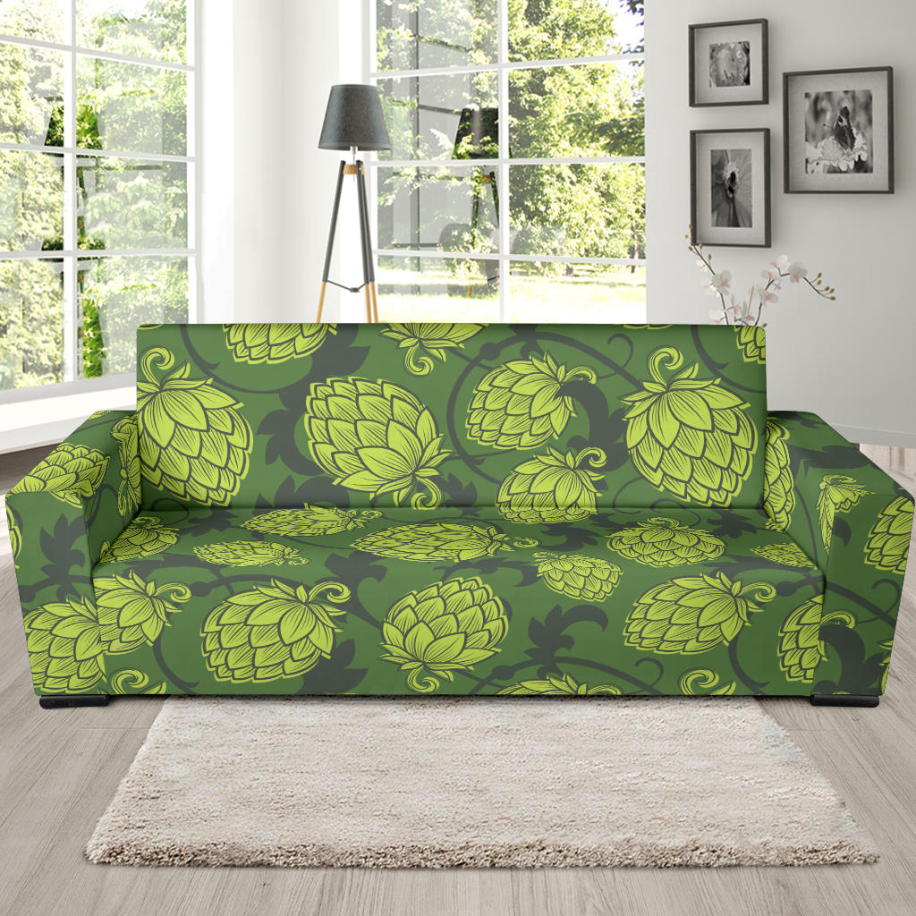 Hop Pattern Hop Cone Background Sofa Slipcover
