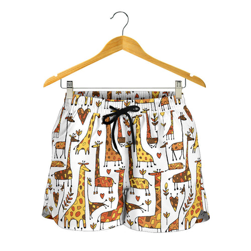 Giraffe Pattern Print Design 04 Women Shorts
