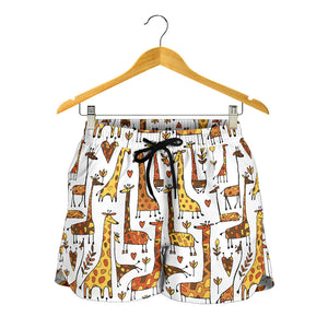Giraffe Pattern Print Design 04 Women Shorts