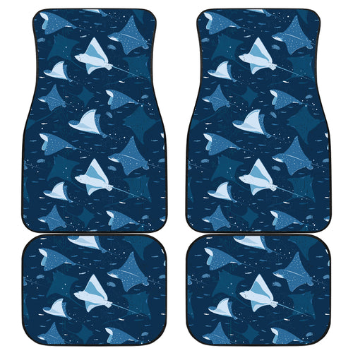 Stingray Pattern Print Design 04 Front and Back Car Mats