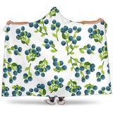 Blueberry White Background Hooded Blanket