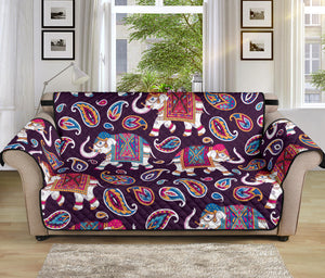 Elephant indian style ornament pattern Sofa Cover Protector