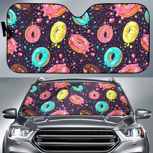 Colorful Donut Glaze Pattern Car Sun Shade
