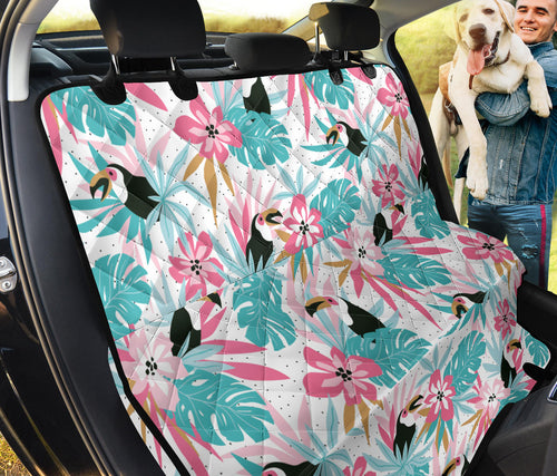 Toucan Tropical Flower Leave Pattern Dog Car Seat Covers