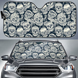 Sugar Skull Black White Pattern Car Sun Shade