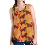 red rooster chicken cock pattern Women Racerback Tank Top