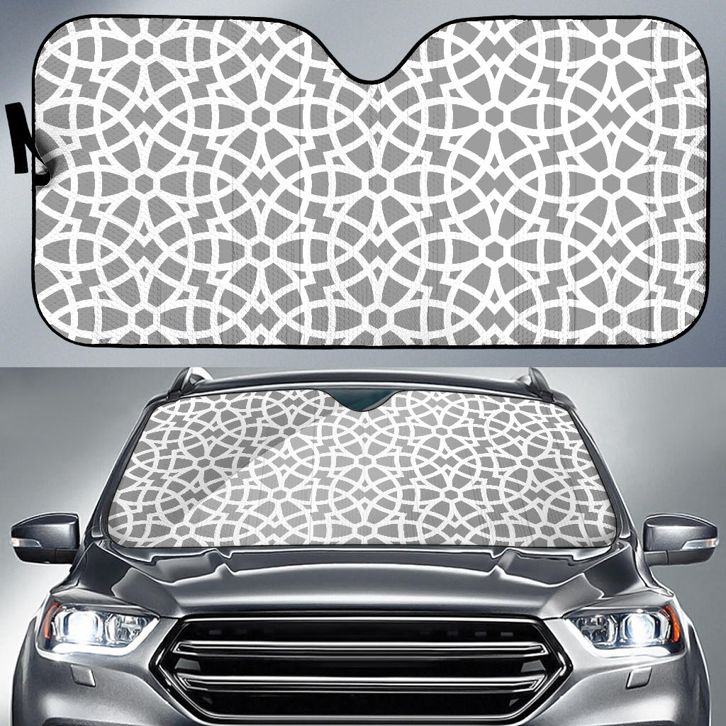 Arabic Gray Pattern Car Sun Shade