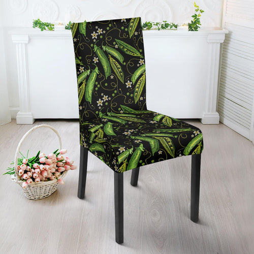 Green Peas Pattern Print Design 02 Dining Chair Slipcover