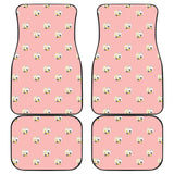 Cute Hamster Cheese Pattern Pink Background Front And Back Car Mats